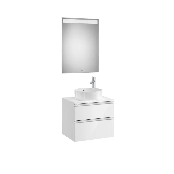 THE GAP 605 Pack (base unit 2 drawers for over countertop basin and LED mirror)