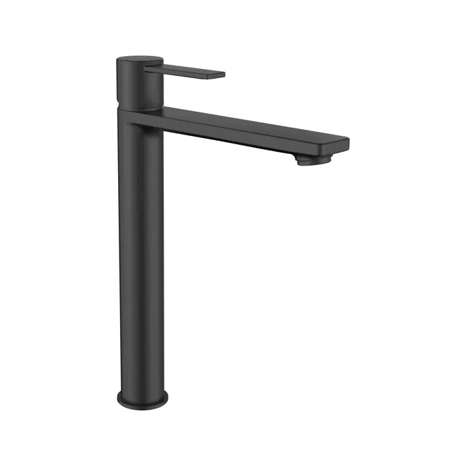 Targa Basin mixer with smooth body and flexible supply hoses. Cold Start. XL-Size