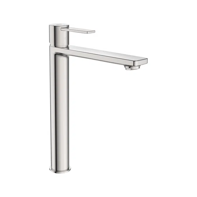 Targa Basin mixer with smooth body and flexible supply hoses. Cold Start. XL-Size