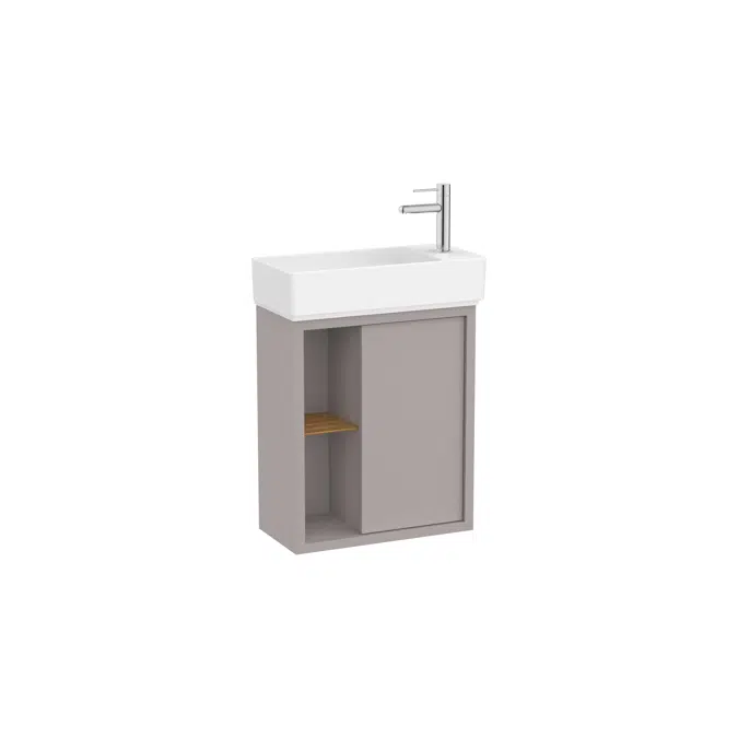 Tura  Unik (Compact base unit with one door, side shelves and basin)