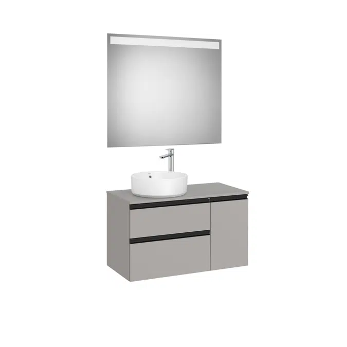 THE GAP 900 Pack  (base unit 2 drawers for left hand over countertop basin and LED mirror)