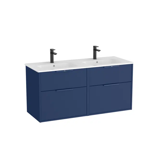 Optica Unik - Base unit with four drawers and double ceramic basin