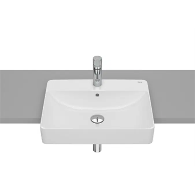 INSPIRA Semi-recessed vitreous china FINECERAMIC® basin