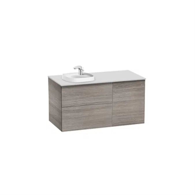 BEYOND Base unit for in countertop basin on the left