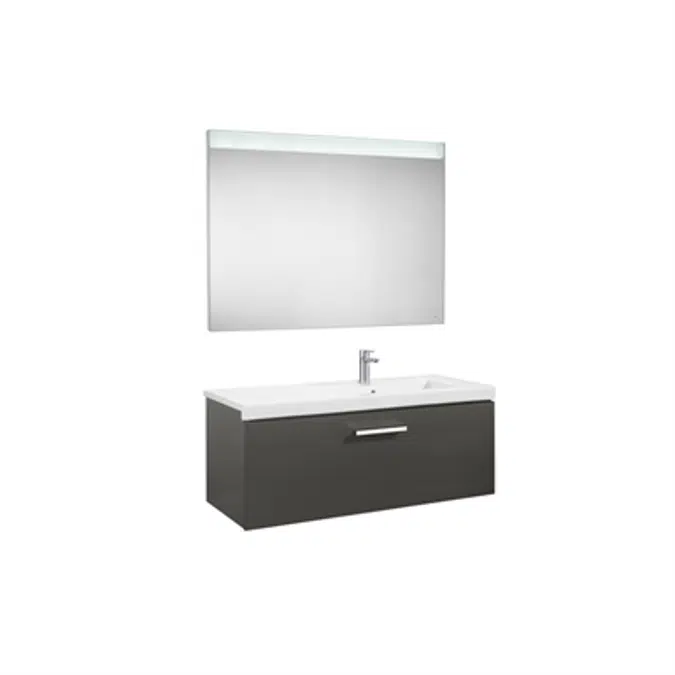 PRISMA 1100 Pack (base unit with one drawer, right hand basin and LED mirror)