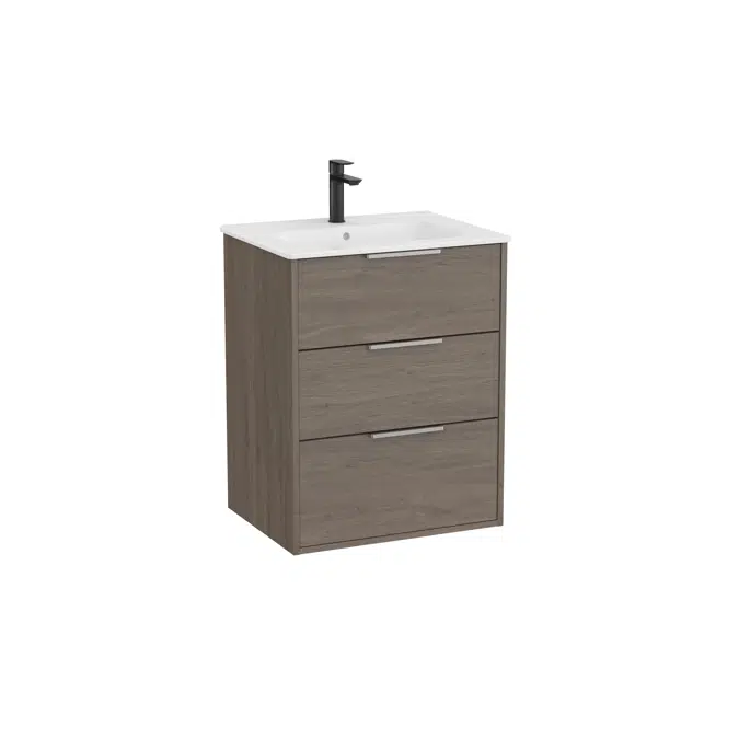 Optica Unik - Base unit with three drawers and ceramic basin
