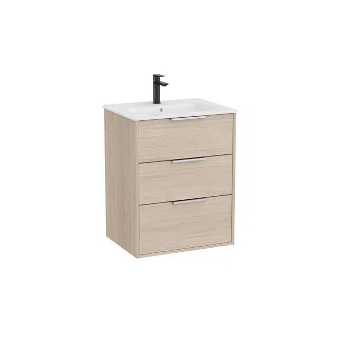 Optica Unik - Base unit with three drawers and ceramic basin