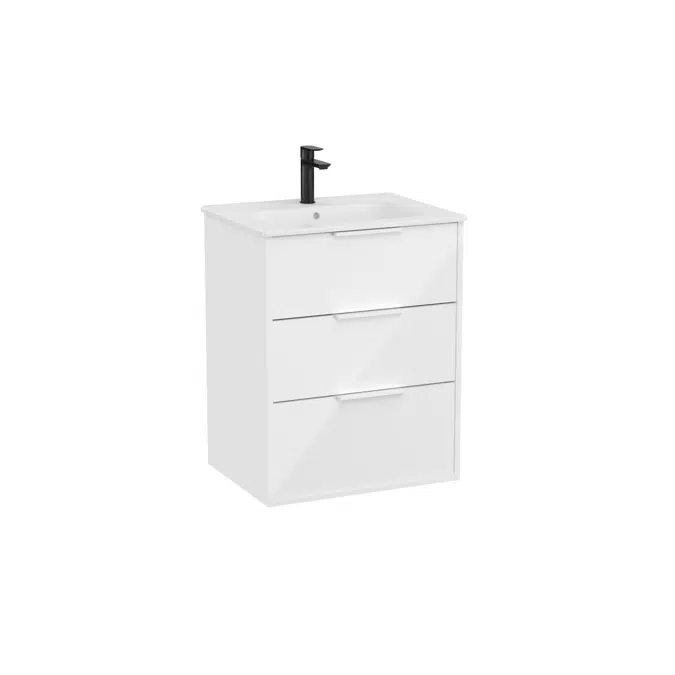 Optica Unik - Base unit with three drawers and ceramic basin
