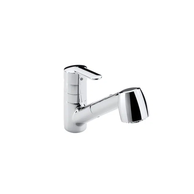 Victoria Kitchen sink mixer with retractable swivel spout and rinse spray function
