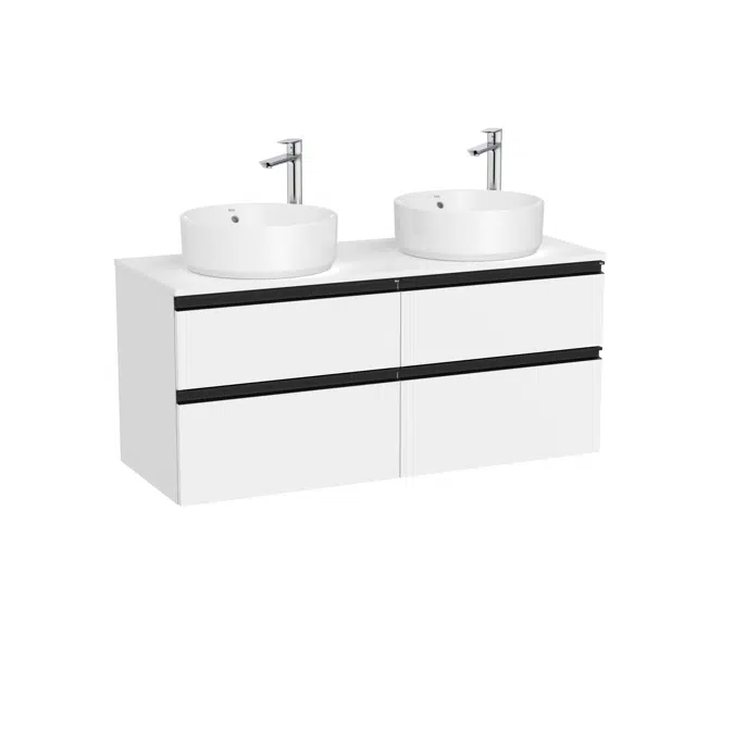 The Gap Base unit with four drawers for two over countertop basins