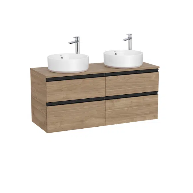The Gap Base unit with four drawers for two over countertop basins