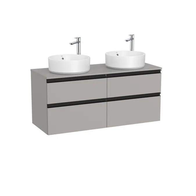 The Gap Base unit with four drawers for two over countertop basins
