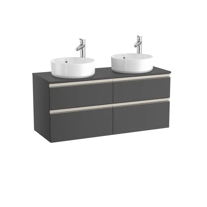 The Gap Base unit with four drawers for two over countertop basins