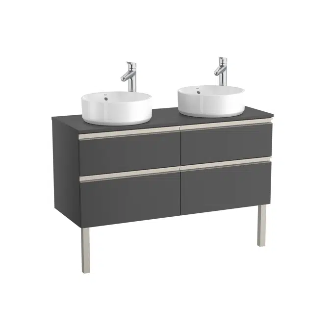 The Gap Base unit with four drawers for two over countertop basins