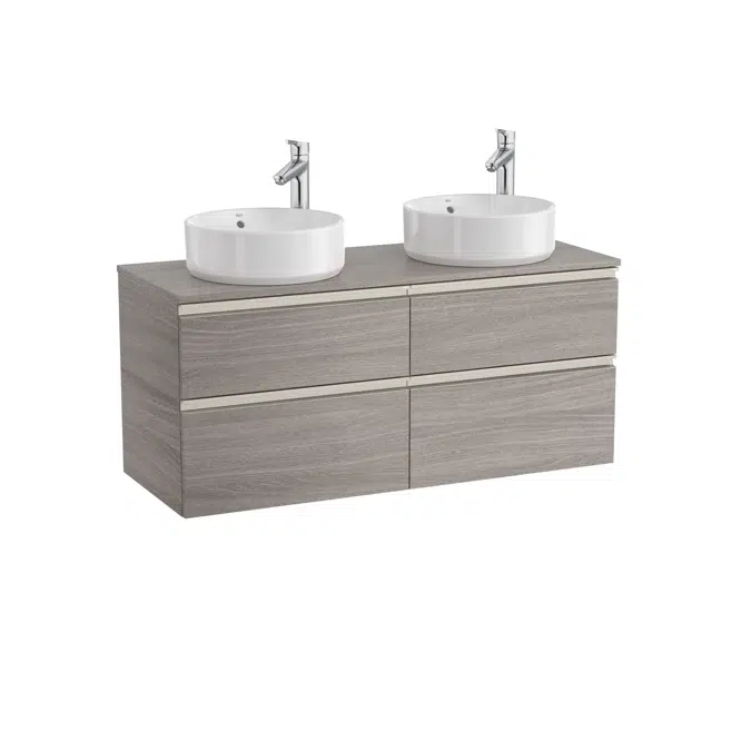 The Gap Base unit with four drawers for two over countertop basins