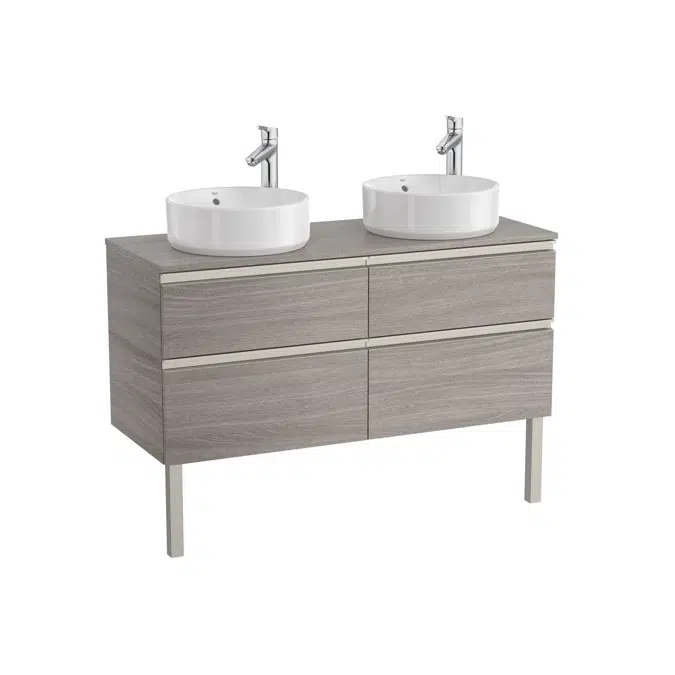 The Gap Base unit with four drawers for two over countertop basins