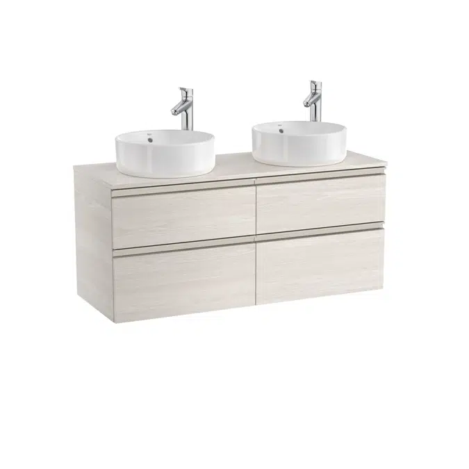The Gap Base unit with four drawers for two over countertop basins