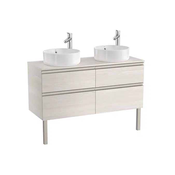 The Gap Base unit with four drawers for two over countertop basins