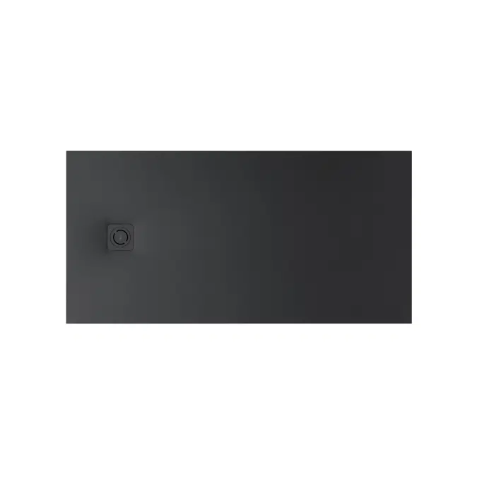 Terran-N Stonex® rectangular shower tray. Antislip surface. Gravel texture. Extraslim. Includes high-flow drain of 80 mm height and grid matching the colour of the shower tray