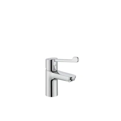 afbeelding voor Victoria Pro Basin mixer with smooth body and flexible supply hoses. Elbow handle for people with reduced mobility. S-Size