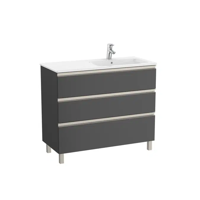 The Gap Unik (base unit with three drawers and right hand basin)