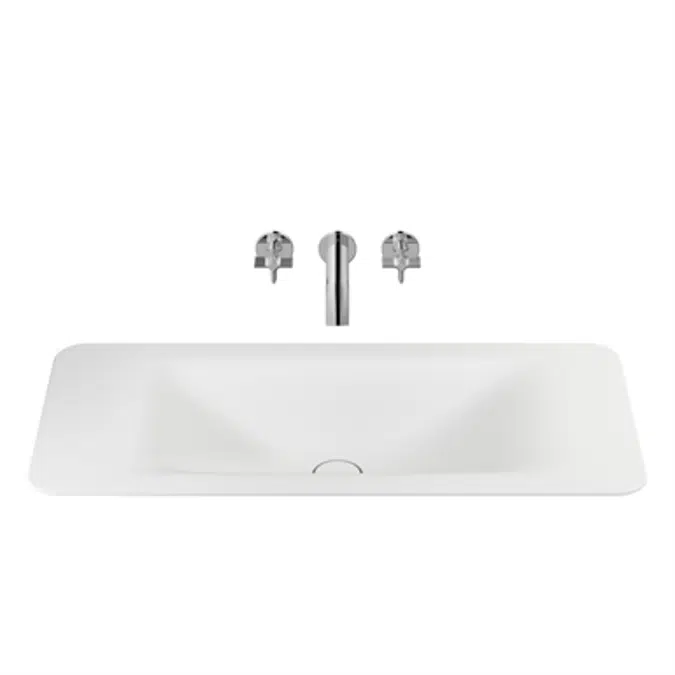 ARMANI - BAIA 900 mm countertop washbasin for wall-mounted basin mixer