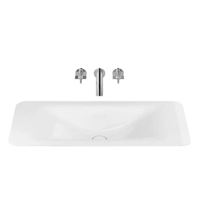 ARMANI - BAIA 900 mm countertop washbasin for wall-mounted basin mixer