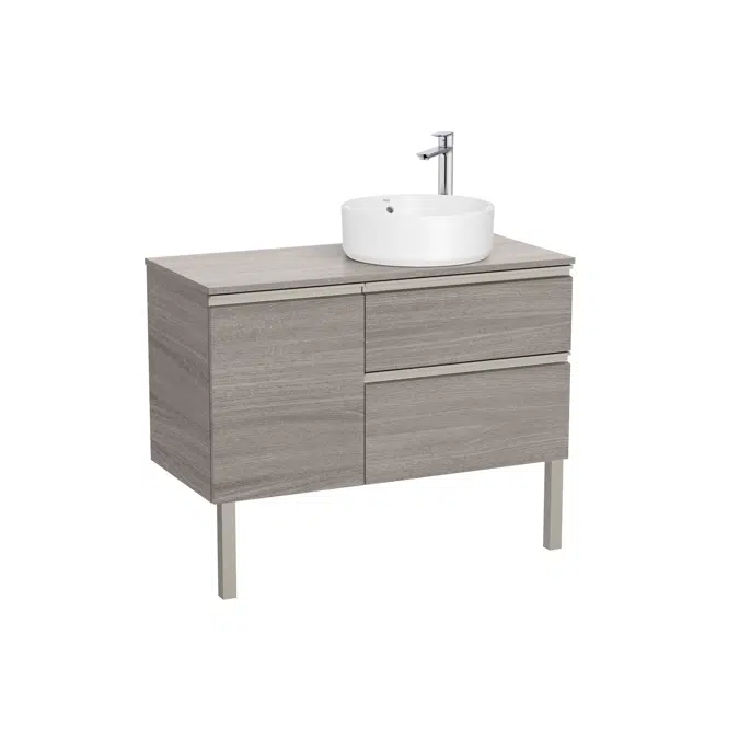 The Gap Base unit with two drawers, one door and over countertop basin on the right