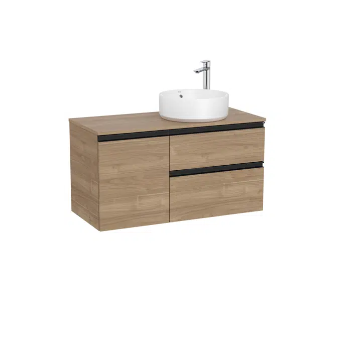 The Gap Base unit with two drawers, one door and over countertop basin on the right