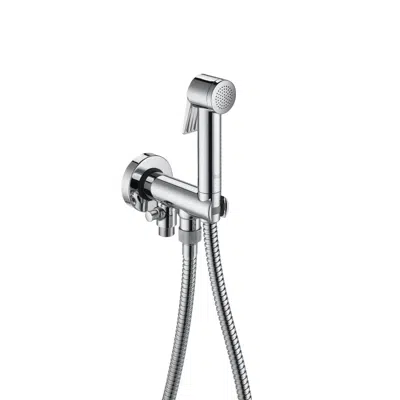 Be Fresh Shower bidet kit (2 outlets). Includes hand-shower, wall bracket-water supply with auto-stop and 1.2 m metallic flexible hose için görüntü