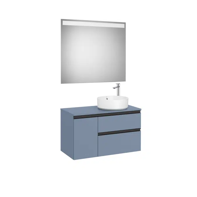 THE GAP  900 Pack (base unit 2 drawers for right hand over countertop basin and LED mirror)