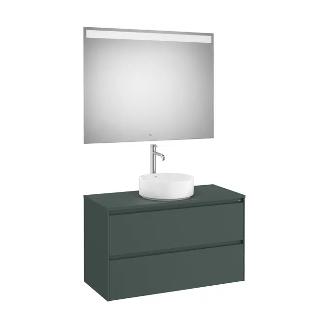 ONA Pack (base unit for over countertop basin with two drawers and LED mirror)