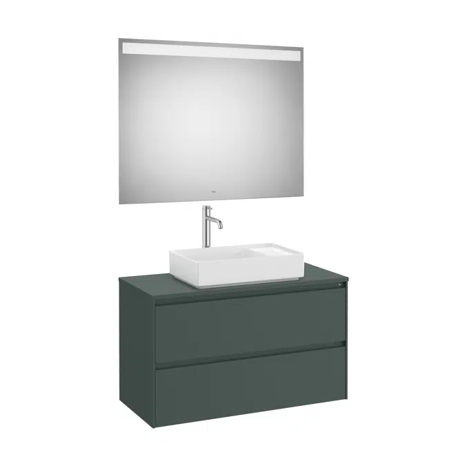 ONA Pack (base unit for over countertop basin with two drawers and LED mirror)