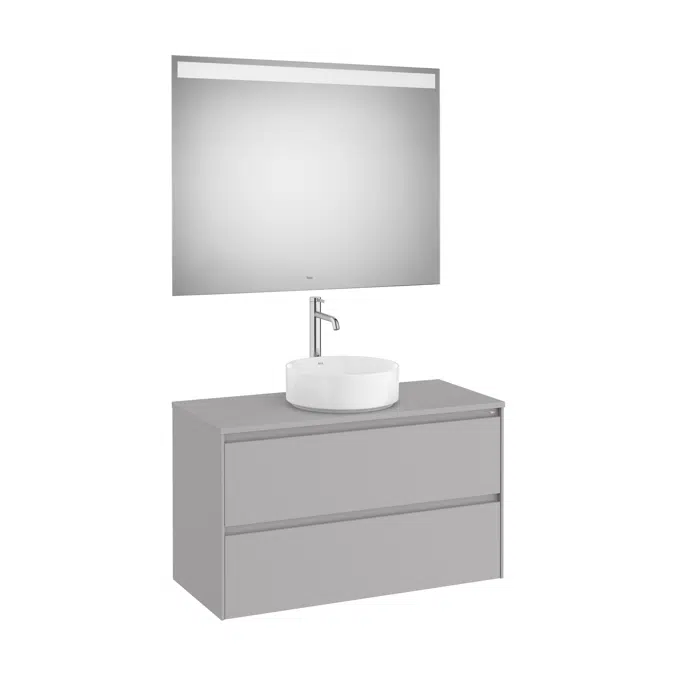 ONA Pack (base unit for over countertop basin with two drawers and LED mirror)