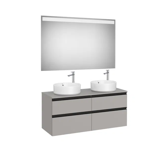 THE GAP 1200 Pack (base unit 4 drawers for 2 over countertop basins and LED mirror)