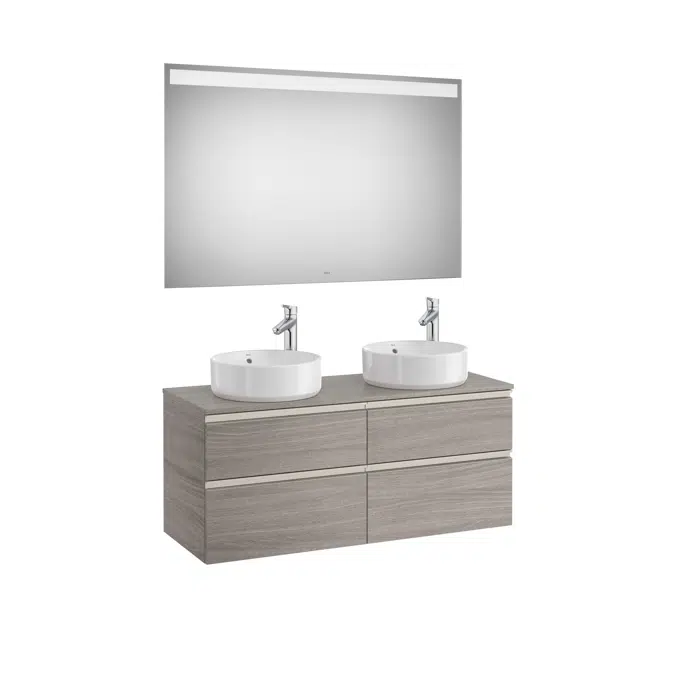 THE GAP 1200 Pack (base unit 4 drawers for 2 over countertop basins and LED mirror)