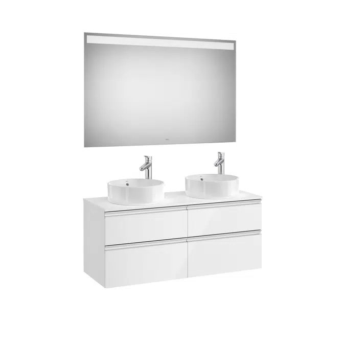 THE GAP 1200 Pack (base unit 4 drawers for 2 over countertop basins and LED mirror)