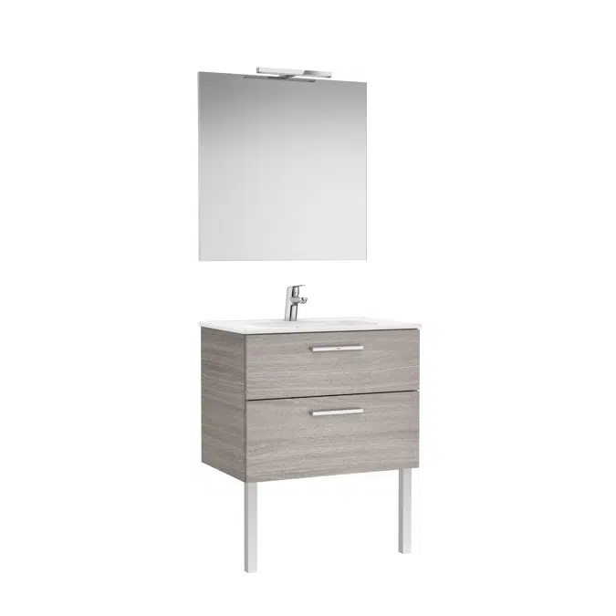 VICTORIA BASIC Pack 705 (base unit with two drawers, basin, mirror and LED wall light)