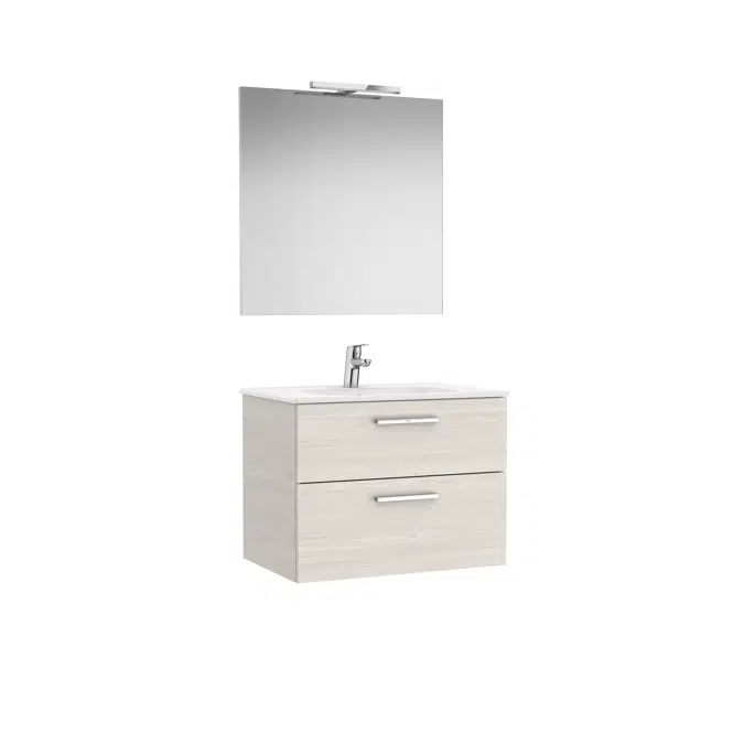 VICTORIA BASIC Pack 705 (base unit with two drawers, basin, mirror and LED wall light)