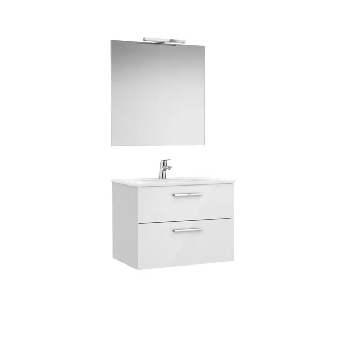 VICTORIA BASIC Pack 705 (base unit with two drawers, basin, mirror and LED wall light)