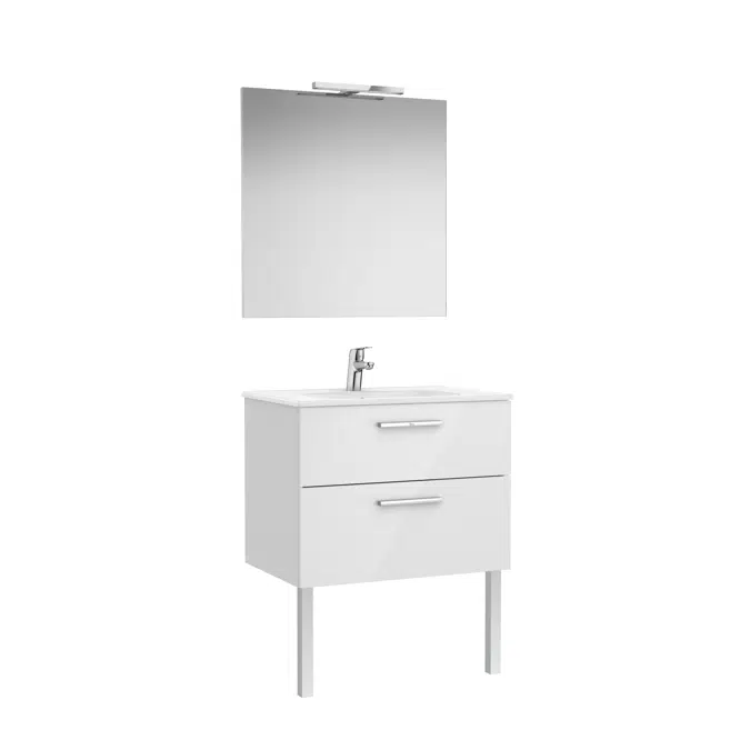 VICTORIA BASIC Pack 705 (base unit with two drawers, basin, mirror and LED wall light)