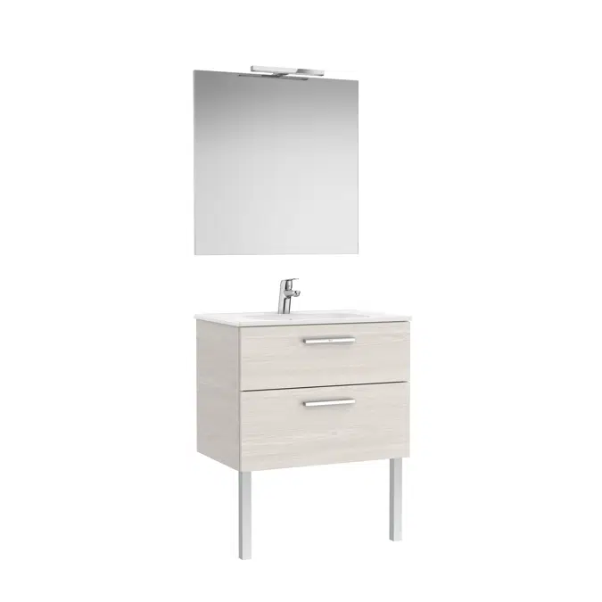 VICTORIA BASIC Pack 705 (base unit with two drawers, basin, mirror and LED wall light)