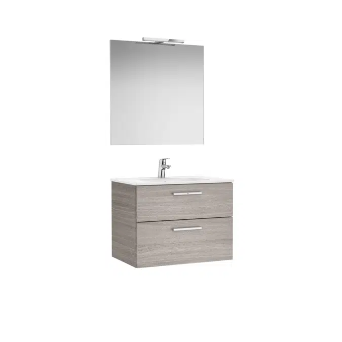 VICTORIA BASIC Pack 705 (base unit with two drawers, basin, mirror and LED wall light)