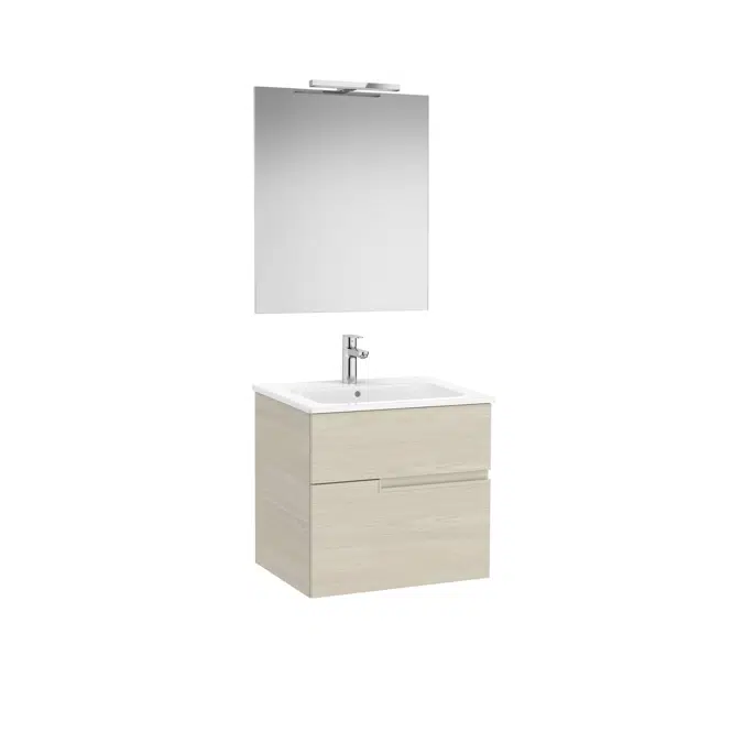 Victoria-N. Pack - base unit with two drawers, basin, Luna mirror and Starlight LED spotlight