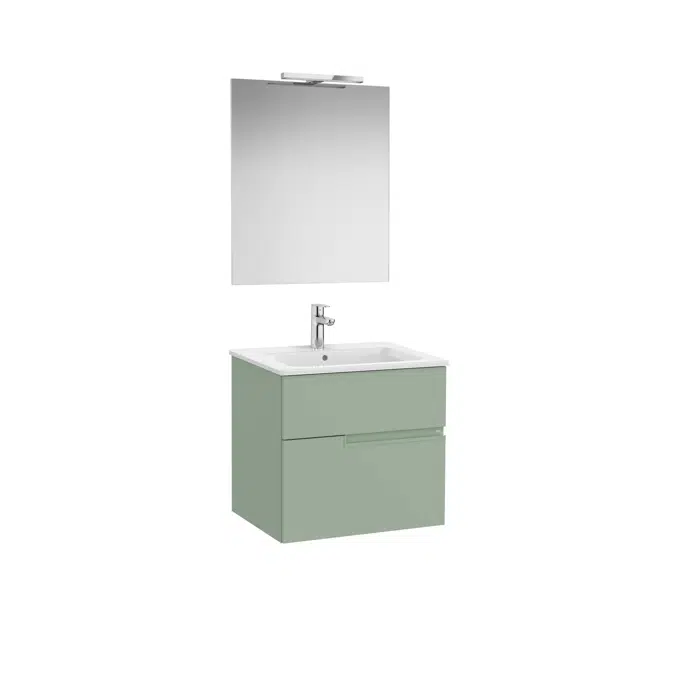 Victoria-N. Pack - base unit with two drawers, basin, Luna mirror and Starlight LED spotlight