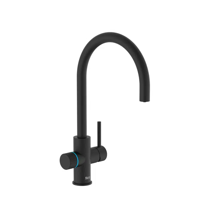 Aquafy - Kitchen sink mixer with 2 ways for filtered water and tap water, swivel spout and flexible supply hoses. Cold Start