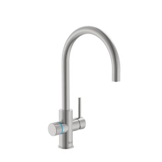 Aquafy - Kitchen sink mixer with 2 ways for filtered water and tap water, swivel spout and flexible supply hoses. Cold Start