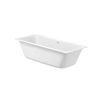 Image for ONA Rectangular drop in bathtub. Made of Stonex. Includes click-clack drain, trap and integrated overflow.