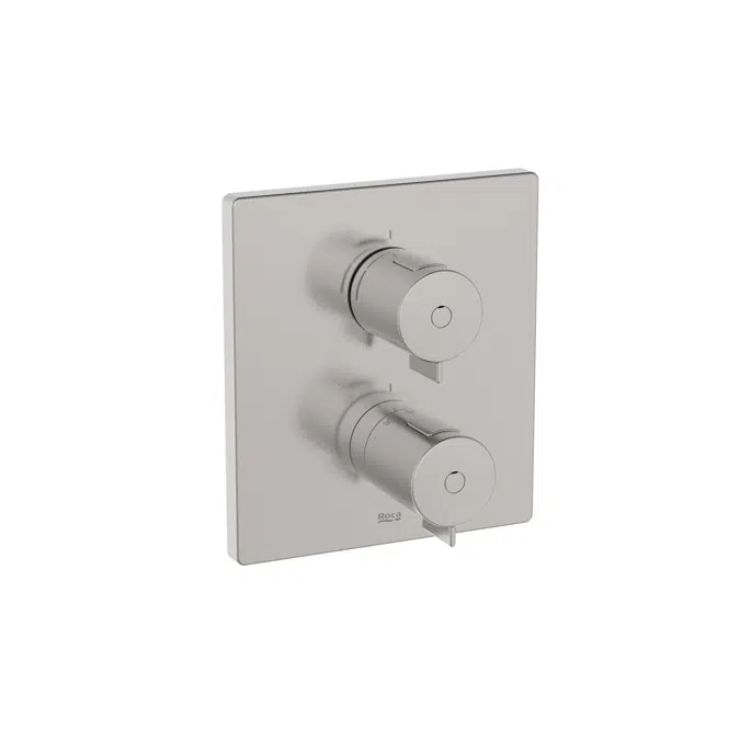 T-500 - Square - Built-in thermostatic shower mixer (1 way). To be completed with RocaBox A525869403