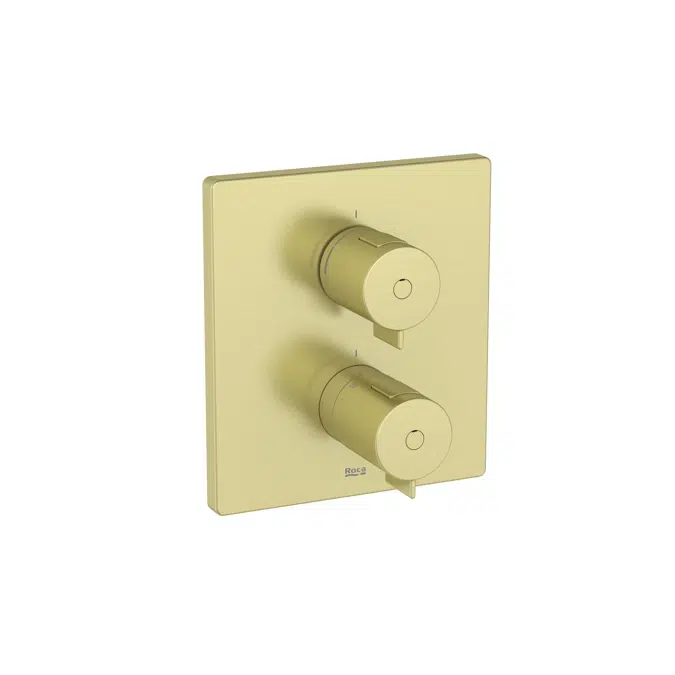 T-500 - Square - Built-in thermostatic shower mixer (1 way). To be completed with RocaBox A525869403
